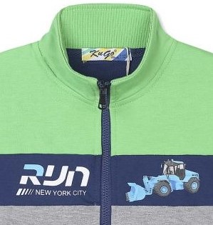 Chlapecká mikina Kugo LM5979 modrá+zelená  vel. 98-128