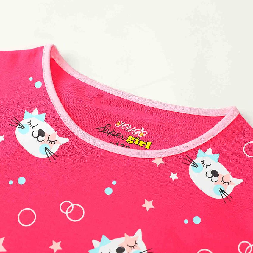 Dívčí noční košile Kugo vel.98-128 růžová