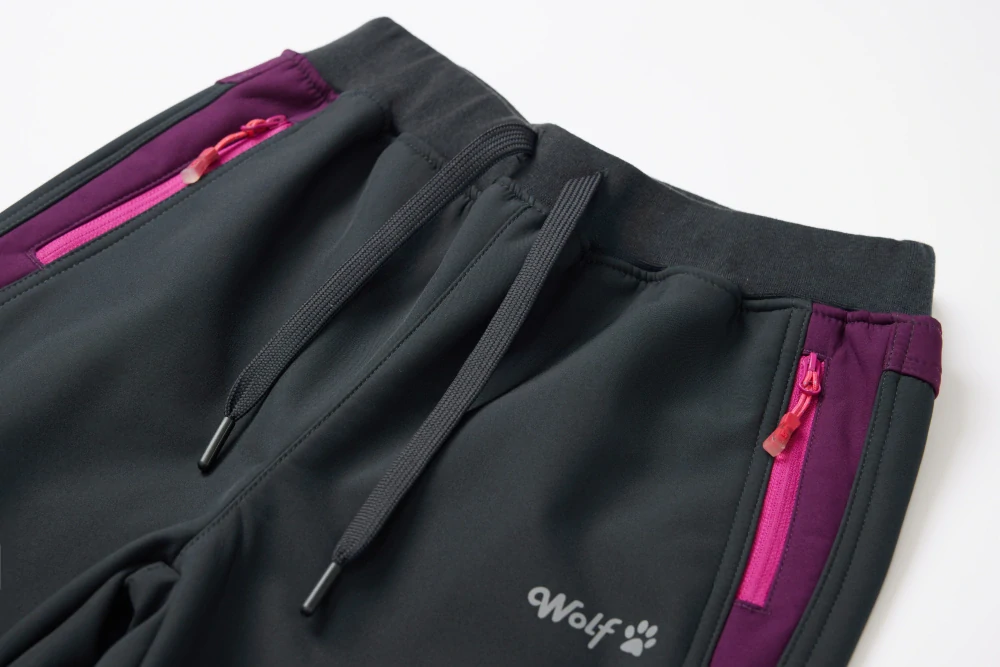 Dívčí softshellové kalhoty s fleecem Wolf vel.116-146 černé