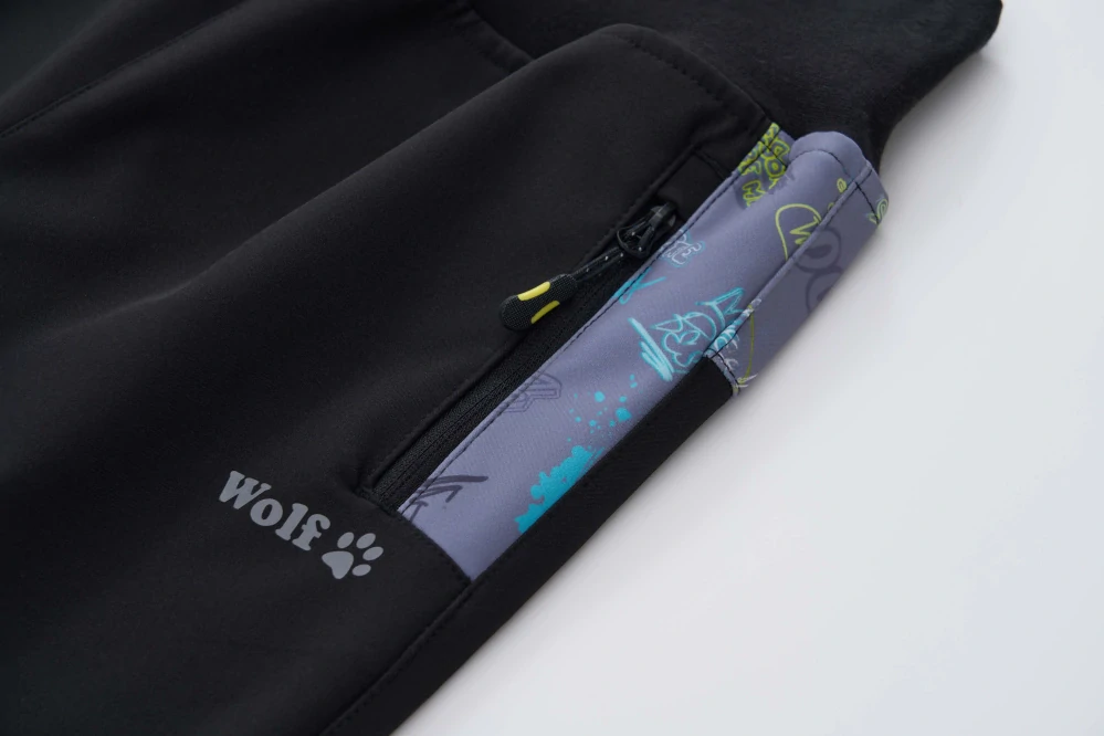 Dětské softshellové kalhoty Wolf vel.104-134 černé