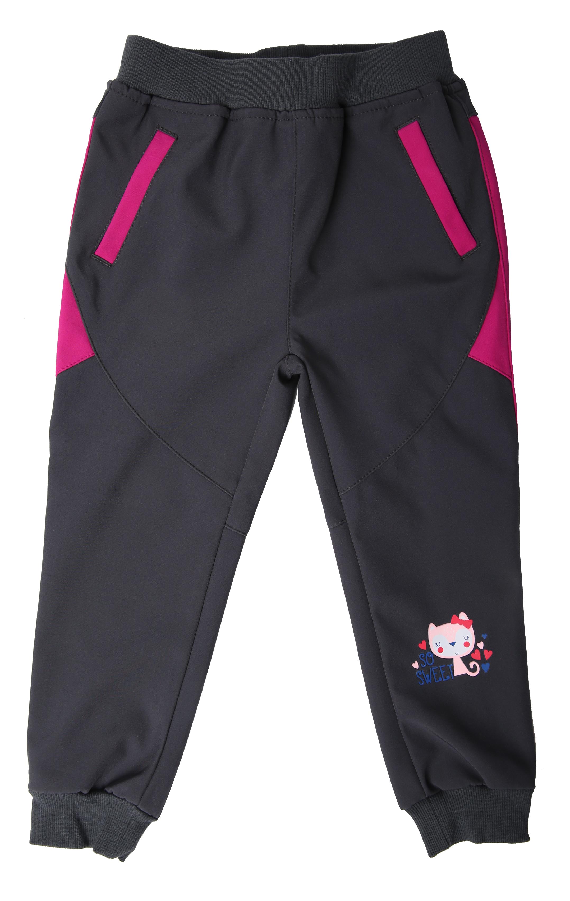 Dívčí softshellové kalhoty Wolf B2281 růžová/šedá vel.92-110